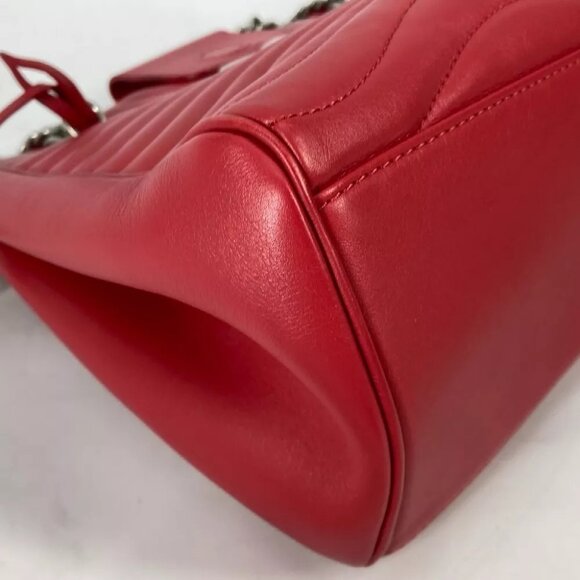 LOUIS VUITTON M51497 New Wave Chain tote Double Chain Shoulder Bag Leather Red - Picture 16 of 16